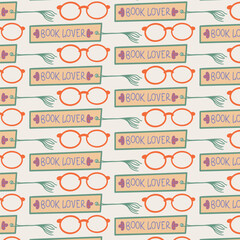 Seamless pattern lvector glasses icon flat style