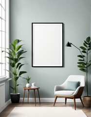 frame mockup on interior background