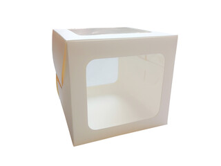 White Packaging Box with Transparent Window - Box Mockup isolated on white background 