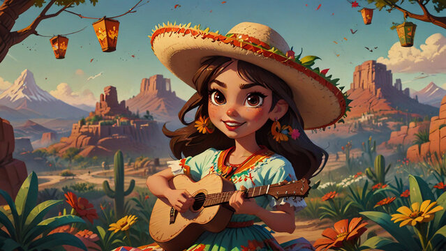 a pattern whit Cinco De Mayo Background Images,cartoon style,funny,cute,colerfull,mexiacan style