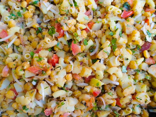 Mixed Vegetables and Chana Chaat Background 