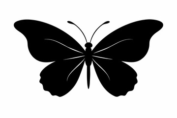 Fototapeta premium Simple Butterfly Silhouette Vector Illustration: Explore Elegant Butterfly Silhouettes for Your Design Needs