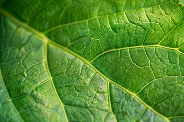 Obraz premium detailed macro shot of a green leaf vein texture background