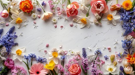 Fototapeta na wymiar Assorted Flowers Hanging on Wall