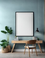 frame mockup on interior background