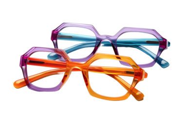 A pair of glasses sits elegantly on top of each other, creating a harmonious balance