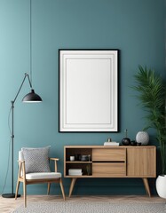 frame mockup on interior background