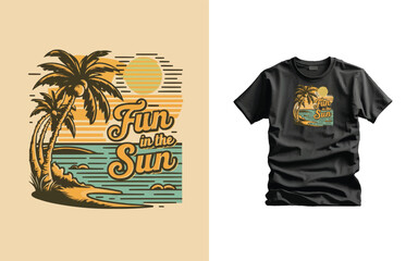 Summer vacation vector tshirt design illustration