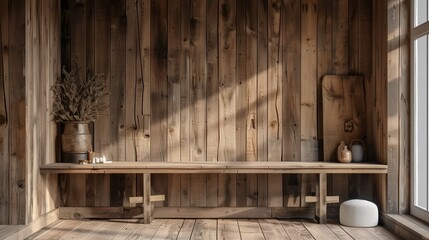 interior of a sauna table for decoration