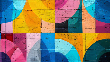 Colorful graffiti on a brick wall