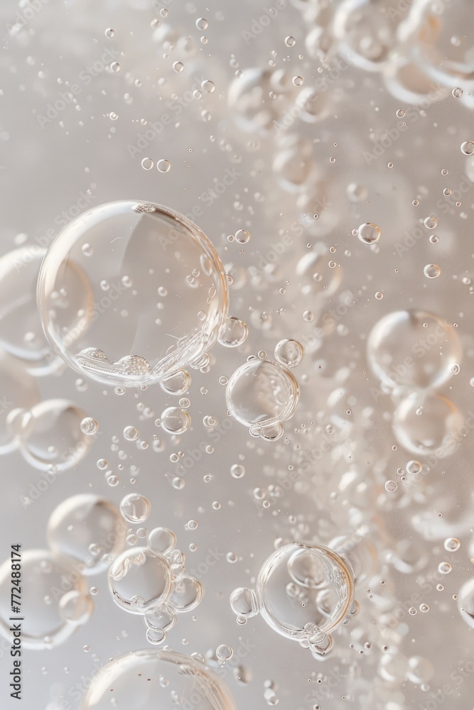 Canvas Prints Bubbles floating on white surface, suitable for backgrounds