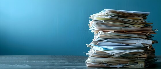 Stack of Accounting Documents Symbolizing Detailed Financial Management and Regulatory Oversight - obrazy, fototapety, plakaty