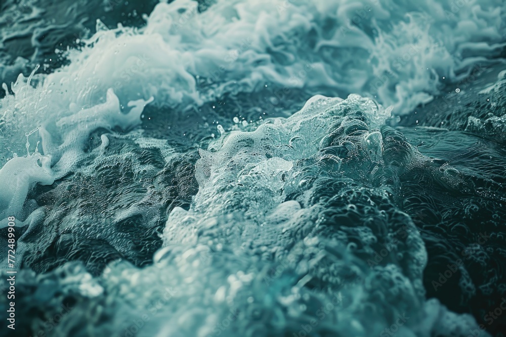 Poster a close up view of water with waves. suitable for nature and travel concepts