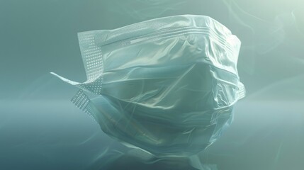 Fototapeta premium A surgical mask wrapped in plastic. Can be used for medical or hygiene concepts