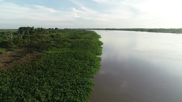 Aerial view of Paraguai River, Pantanal Region - Corumb&aacute;, Mato Grosso do Sul, Brazil