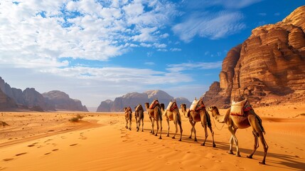 Fototapeta na wymiar a camel caravan