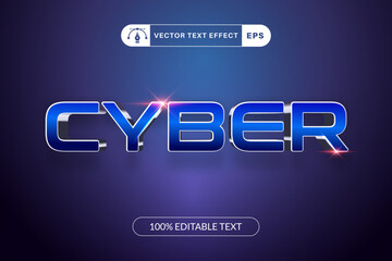 Cyber text effect template design with 3d style