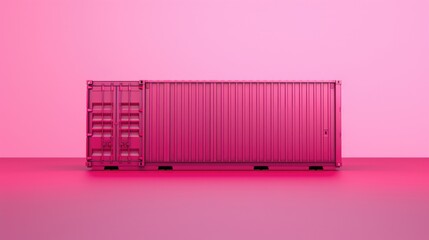 A pink container sitting on top of a pink floor. Suitable for interior design concepts - Powered by Adobe