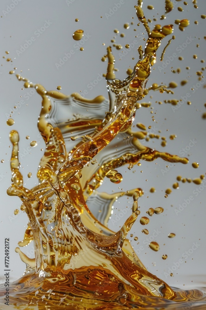 Poster A dynamic splash of liquid on water. Suitable for various design projects