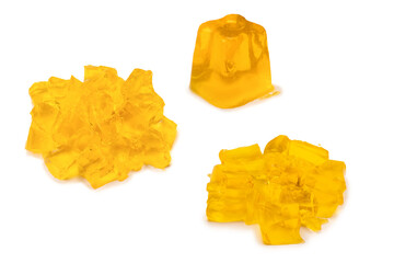 Naklejka premium Sweet fruit jelly dessert isolated on a white background.