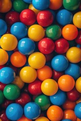 A vibrant close up of a pile of colorful candy. Perfect for sweet treats concept