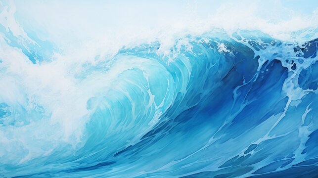 Blue Water Wave Images , palette color , for design banner wallpaper background Generate AI