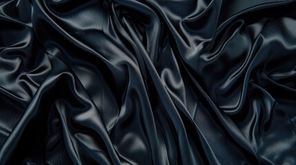 Fototapeta premium Close up of black satin material, perfect for fashion design projects