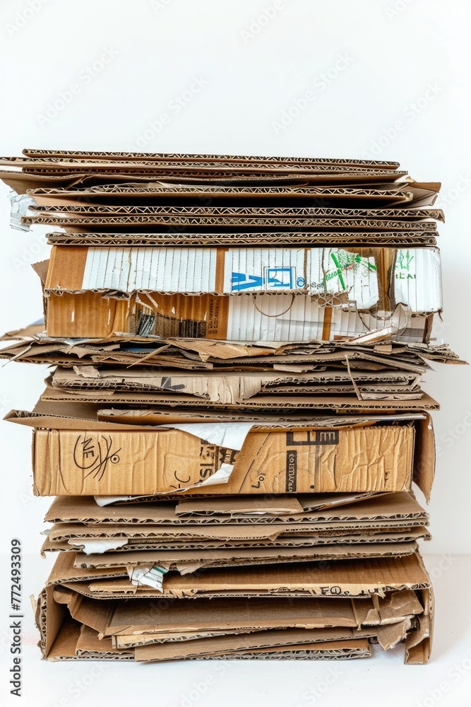 Poster a stack of cardboard boxes
