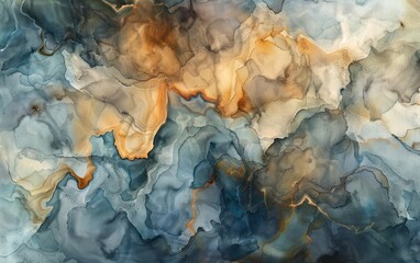 Watercolor smoky and colorful alcohol ink background