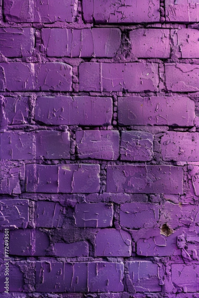 Poster purple brick wall painted with colorful paint. suitable for background or texture use