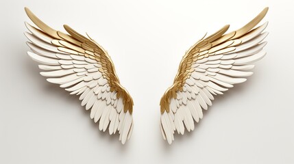 Wing gold in white background Generate AI