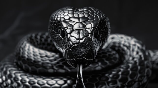 Black and white image of a snake, suitable for various projects