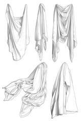 Illustration of four different clothing styles, perfect for fashion design projects