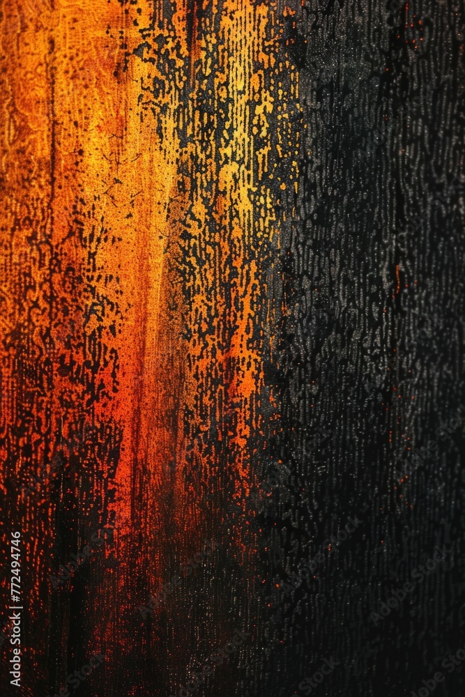 Poster close up of an orange and black background, suitable for various design projects