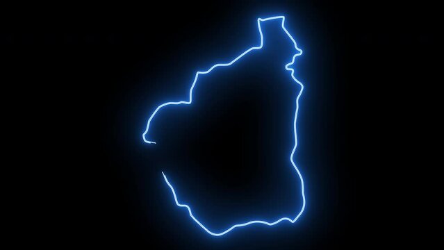 map of Birendranagar in nepal with glowing neon effect