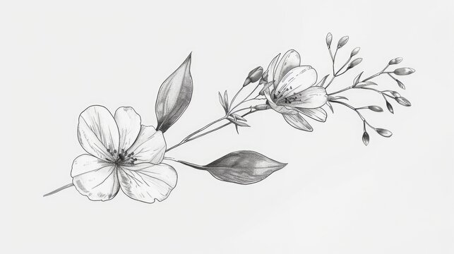 Detailed monochrome illustration of a flower, suitable for various design projects
