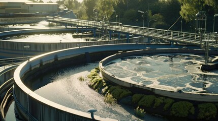 Interior view of a water treatment facility. Suitable for industrial presentations
