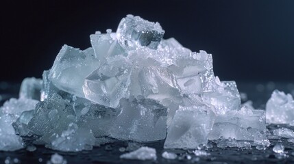Fototapeta premium A pile of ice sitting on top of a table, perfect for summer refreshment concept