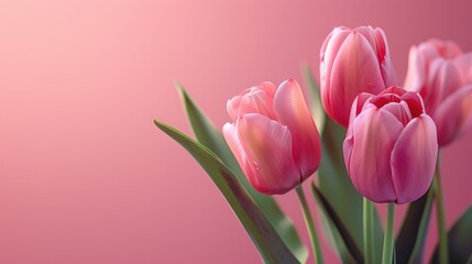 Beautiful pink tulips arranged in a vase, perfect for spring decor