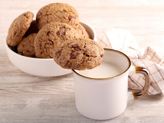 Buckwheat cookies with chocolate served