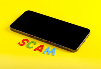 The word – scam – and a telephone