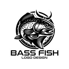 Bass Fish Vector Logo Design
