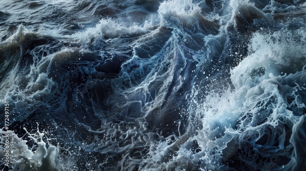 Poster close up view of gentle waves on a body of water, suitable for various design projects