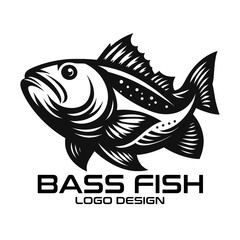 Bass Fish Vector Logo Design