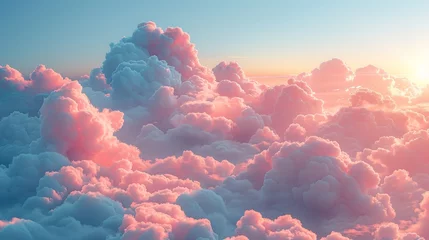  Sunny sky abstract background, beautiful cloudscape, on heaven, view over white fluffy clouds, freedom concept. Soft focus.Vintage color. © DZMITRY