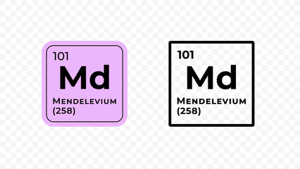 Mendelevium, chemical element of the periodic table vector design - obrazy, fototapety, plakaty