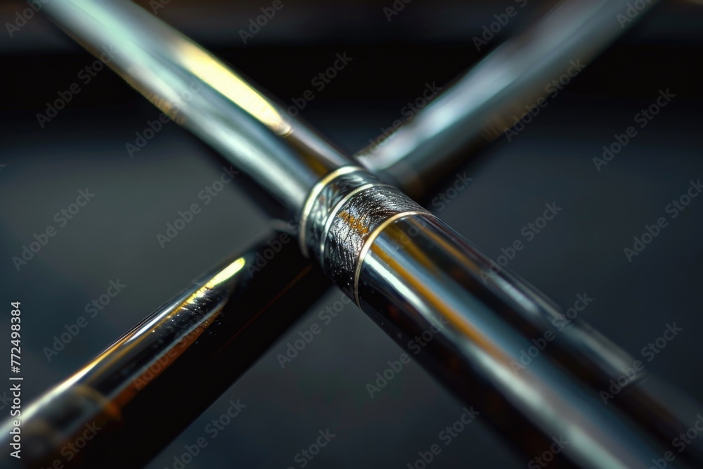 Aufkleber close up view of two pens on a table. suitable for office and stationery concepts