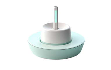 A toothbrush holder featuring a colorful toothbrush resting inside