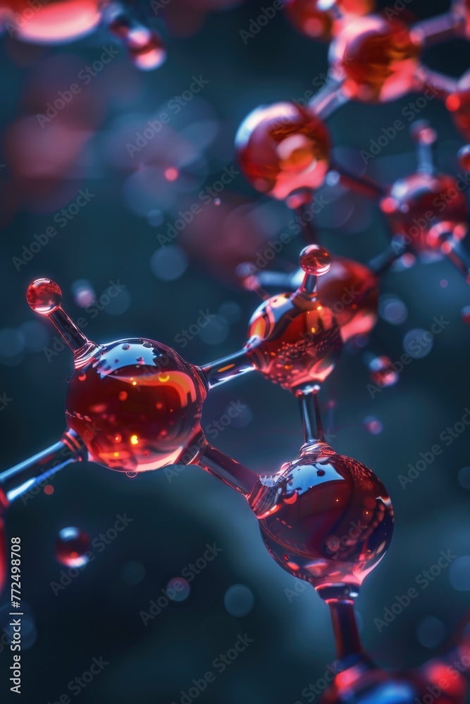 Poster Detailed view of a cluster of red spheres, suitable for various design projects