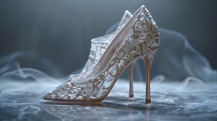 Close-up shot of a pair of shoes on a table. Suitable for fashion or lifestyle themes - Powered by Adobe